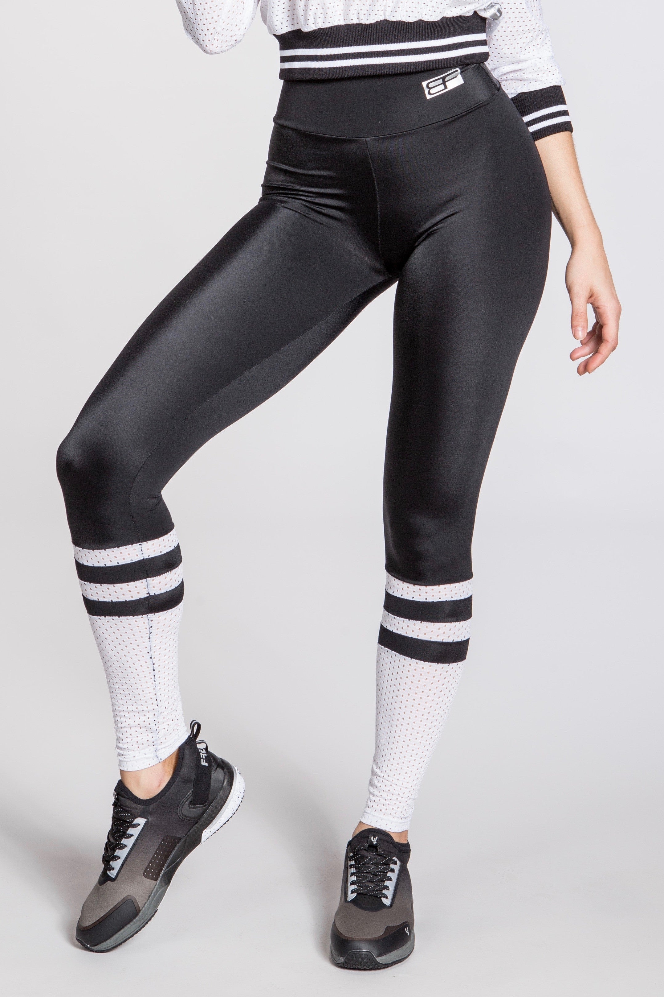Hollister Black Grey Side Stripe Athletic Leggings Women's Size
